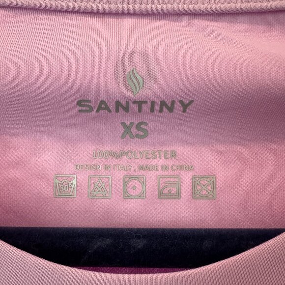 Santiny Purple Size xs Womens Crop Top Athletic Wear Workout Shirt NWT - Picture 3 of 5